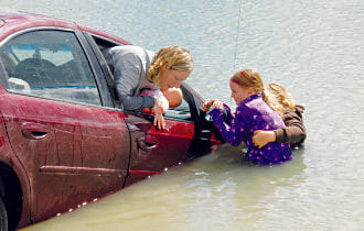 Sinking car