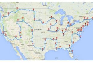 Map USA Road trip